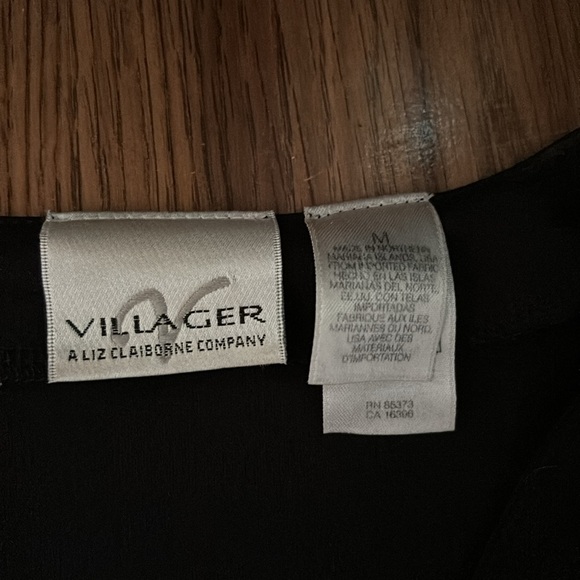 Villager A Liz Claiborne Company Black Light Jacket Cover Up Button Cardigan M - Picture 11 of 16